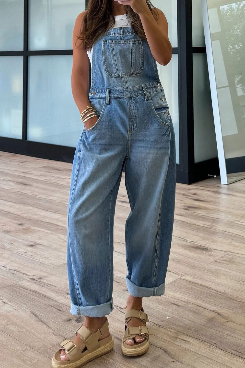 Barrel Denim Overalls