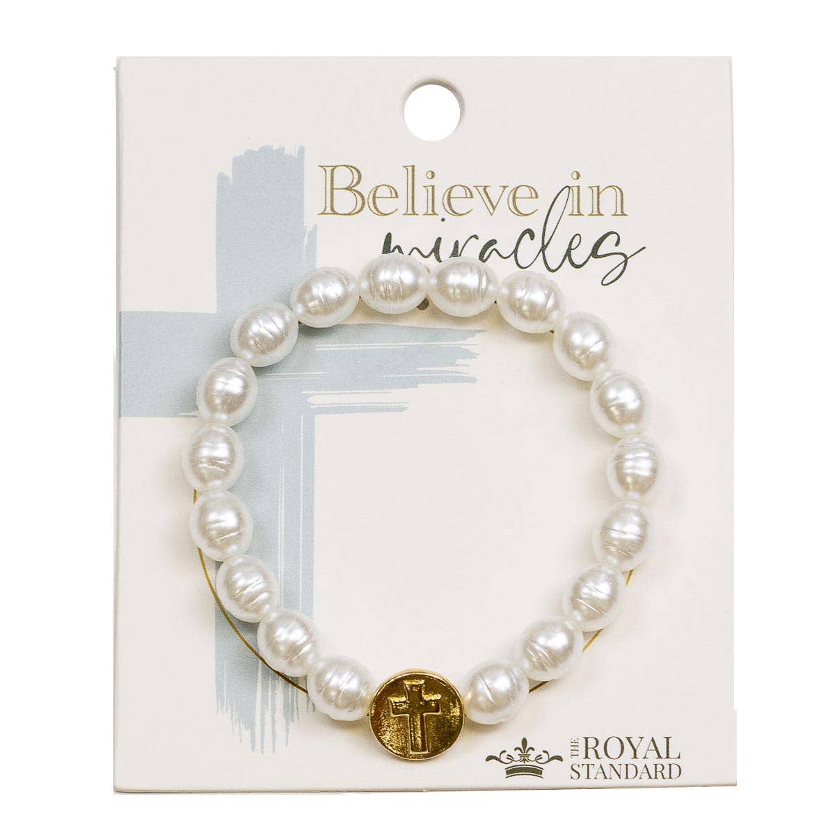 Believe in Miracles Bracelet White/Gold 7"