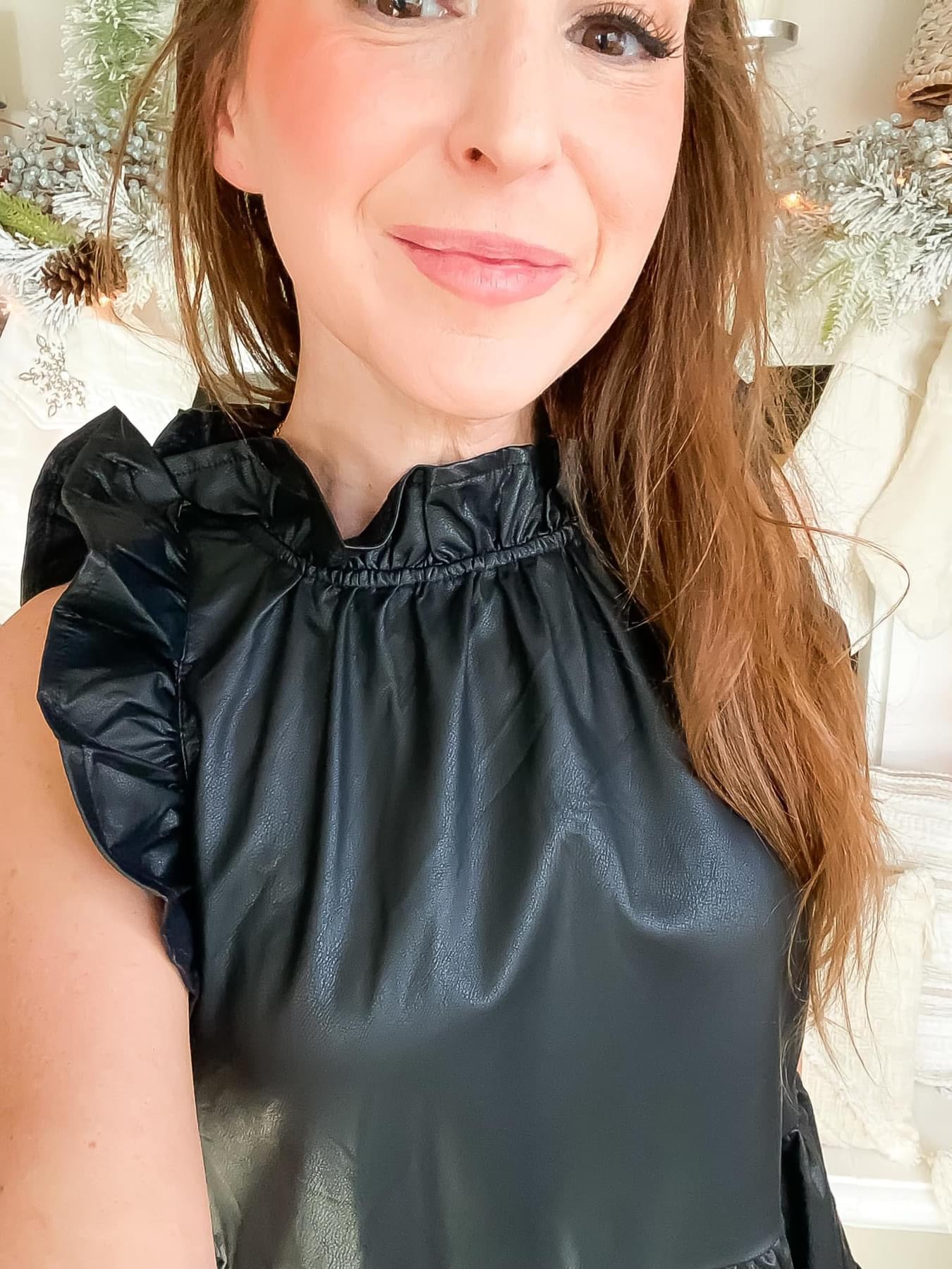 Faux Leather Dress