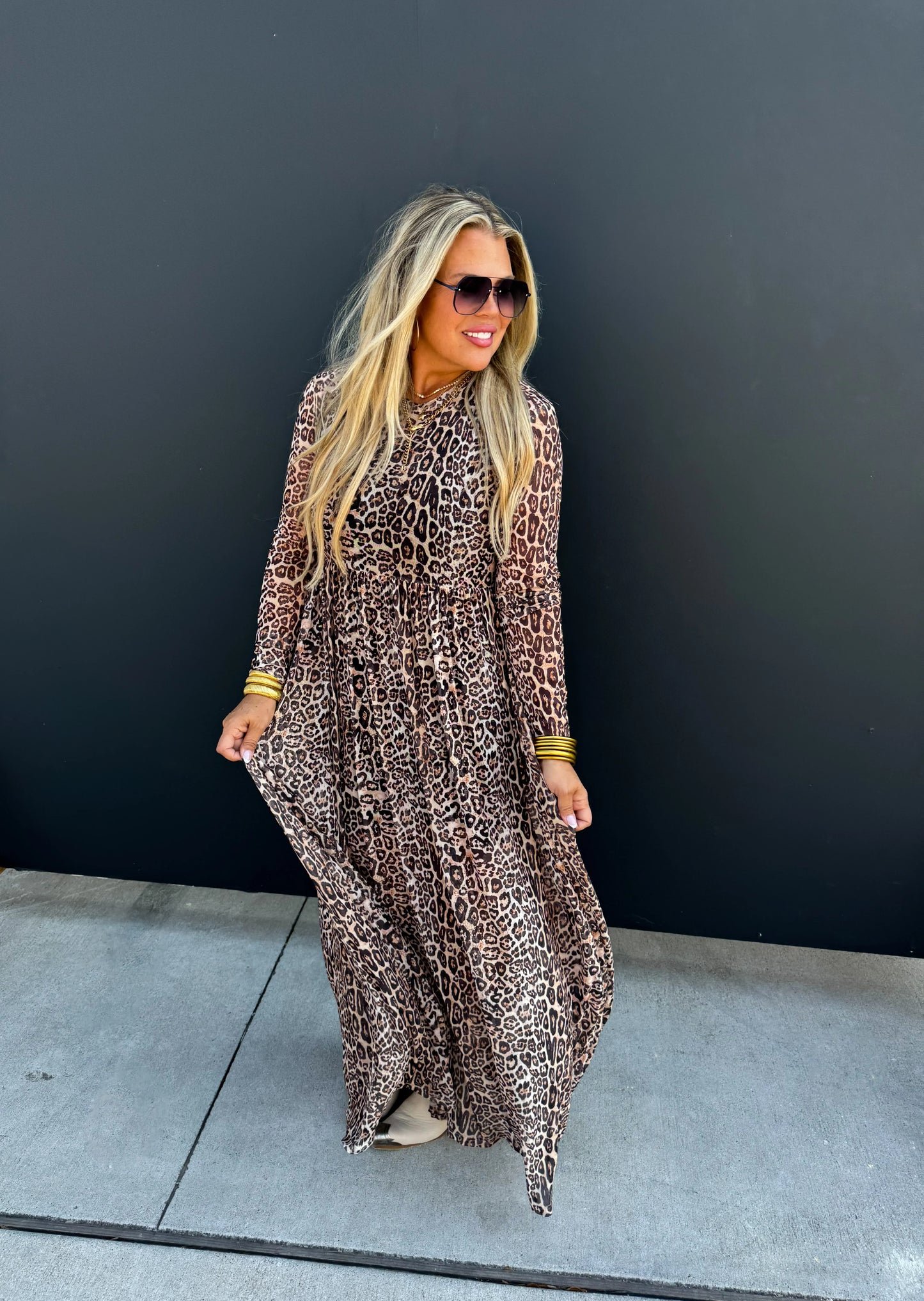 Fierce Cheetah Sheer Dress