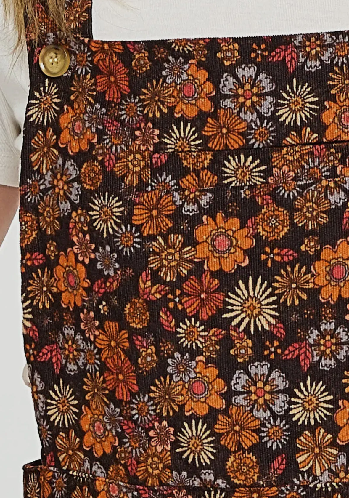 {IN STORE} Fall Floral Corduroy Overalls