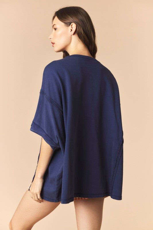 Game Day Patch Monochrome
French Terry Top in Navy