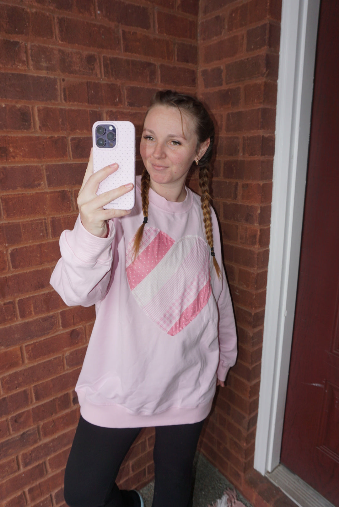 Mockneck Embroidered Heart