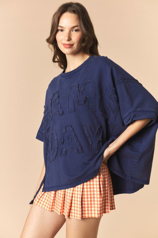 Game Day Patch Monochrome
French Terry Top in Navy