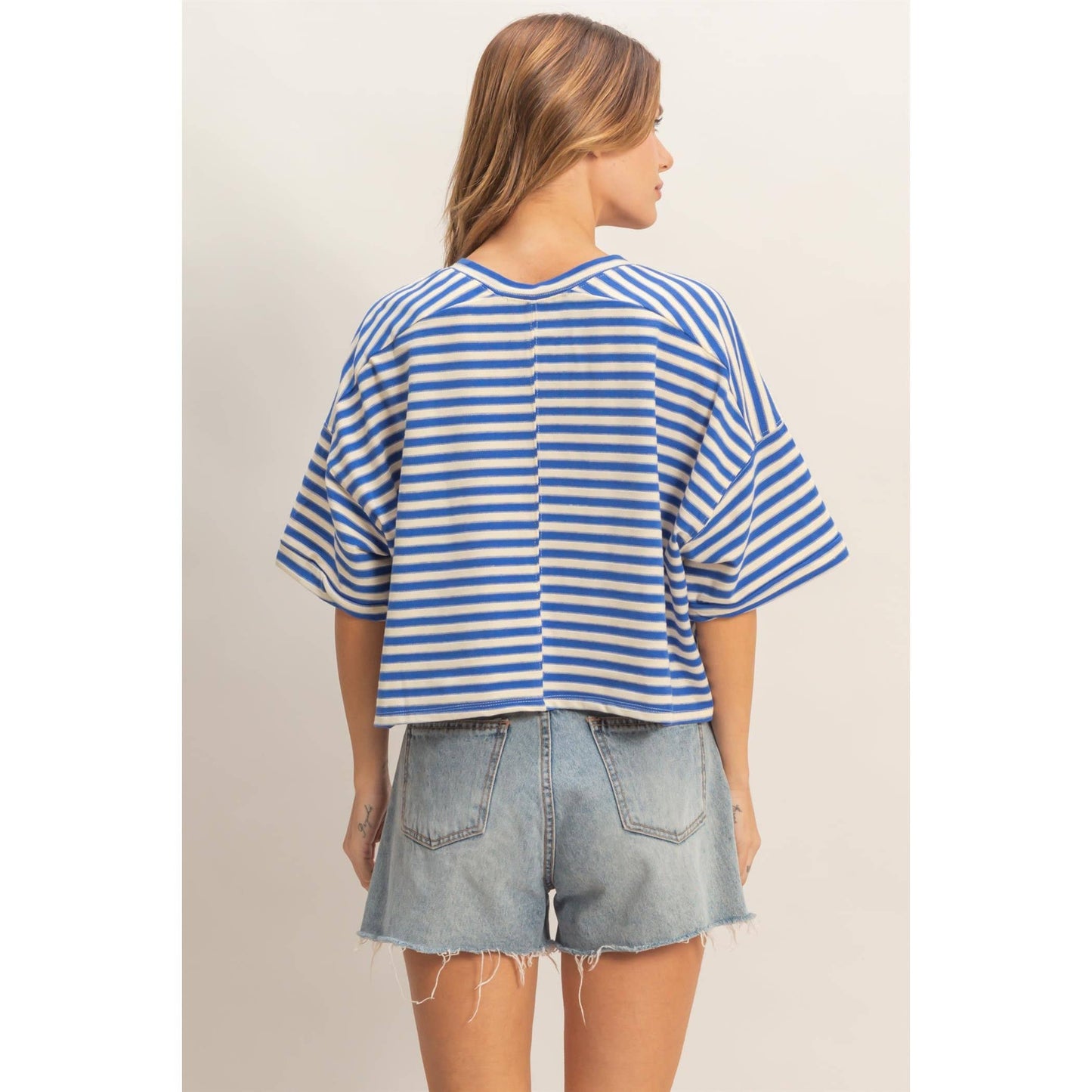Striped Button-Up Tee