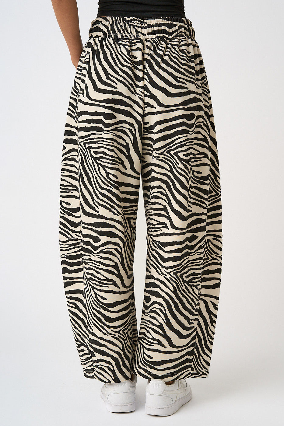 PREORDER — Zebra Print Pull-On Barrel Leg Pants