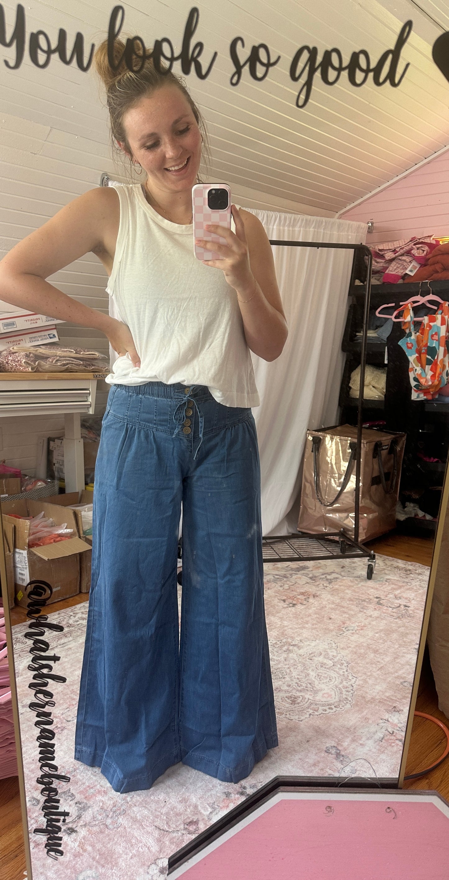 Dusk Blue Wide Leg Jeans