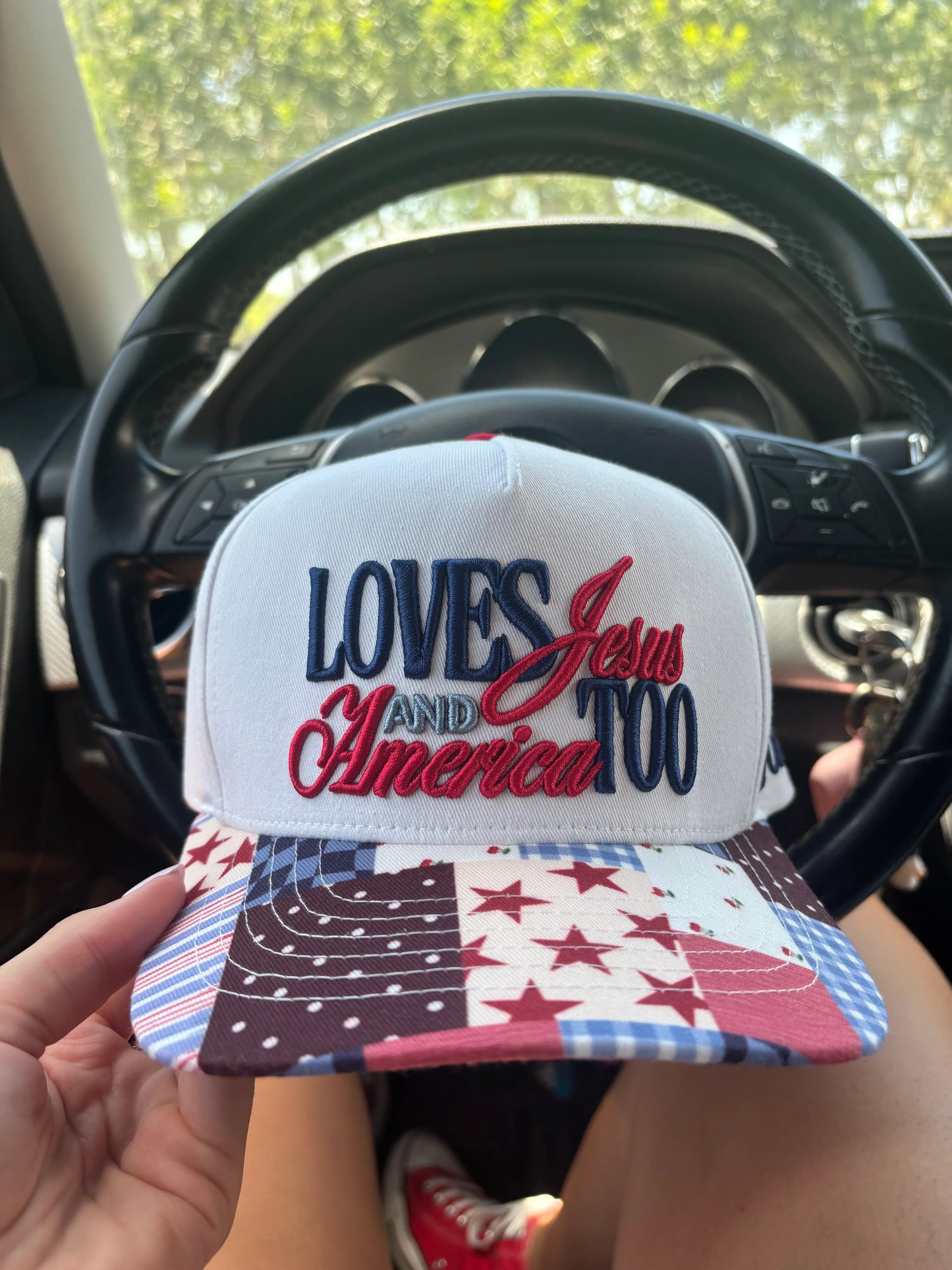 Loves Jesus and America too Hat