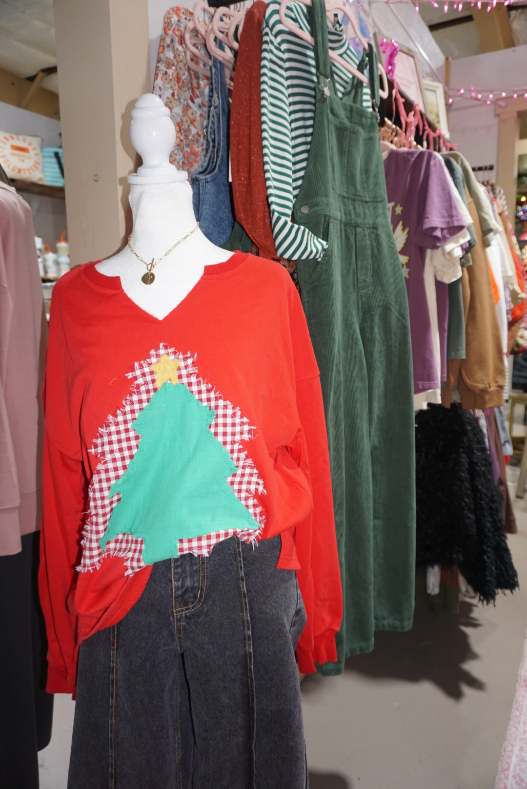 Patchwork Christmas Tree Sweater