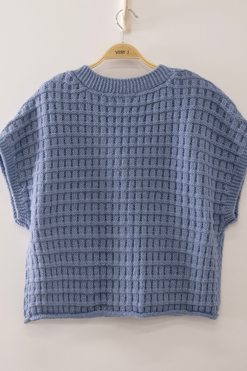 Short Sleeve Knit Button Up Sweater