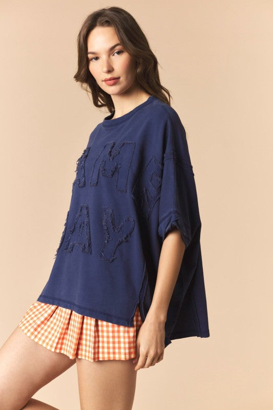 Game Day Patch Monochrome
French Terry Top in Navy