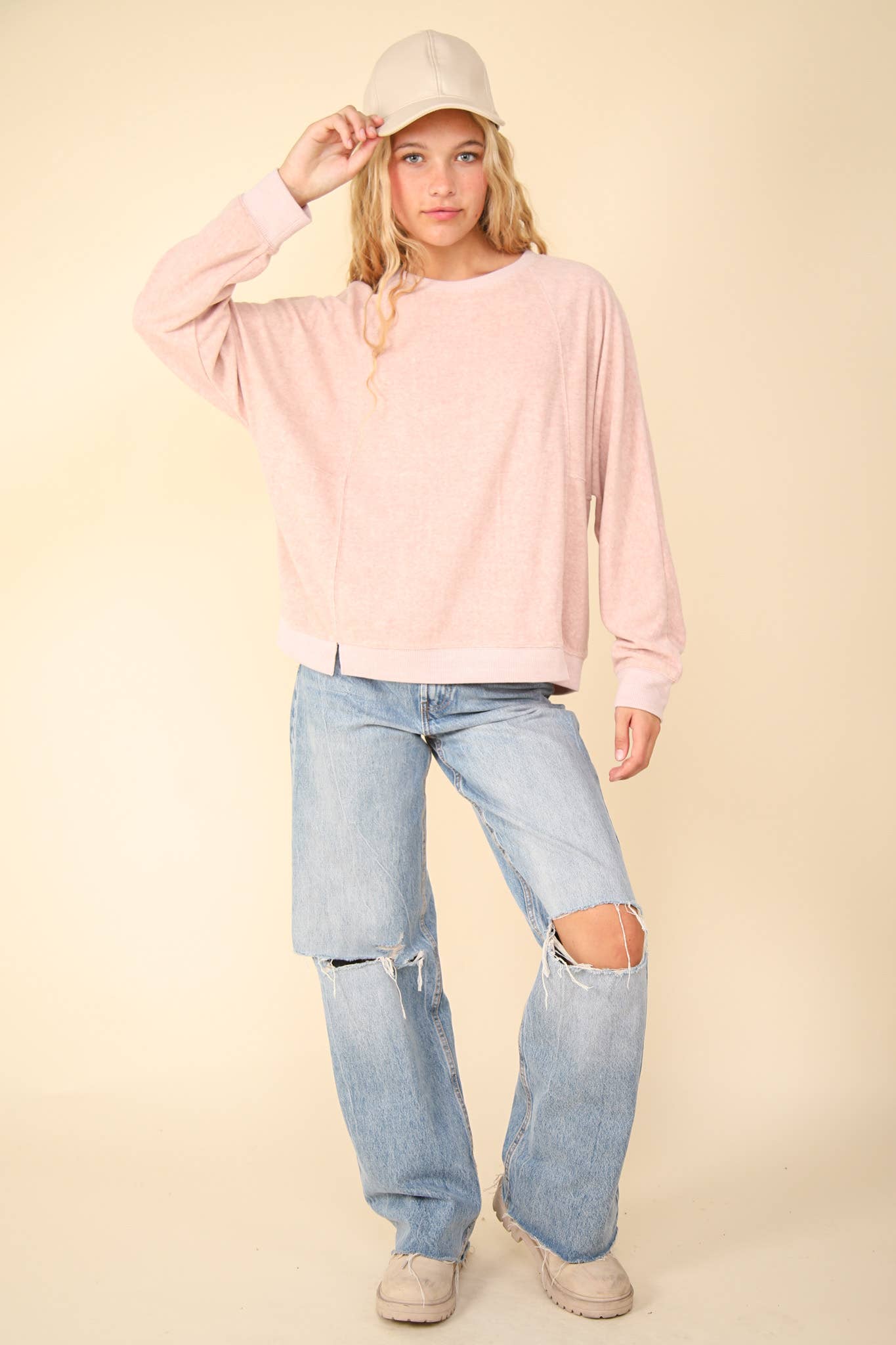 Oversized Comfy Soft Contrast Knit Top