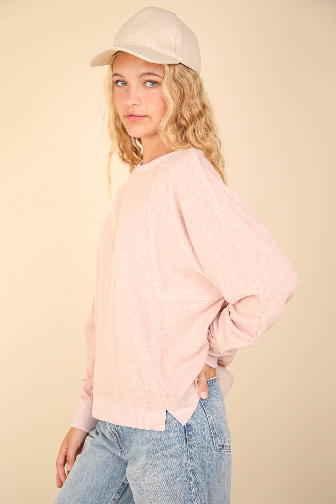 Oversized Comfy Soft Contrast Knit Top