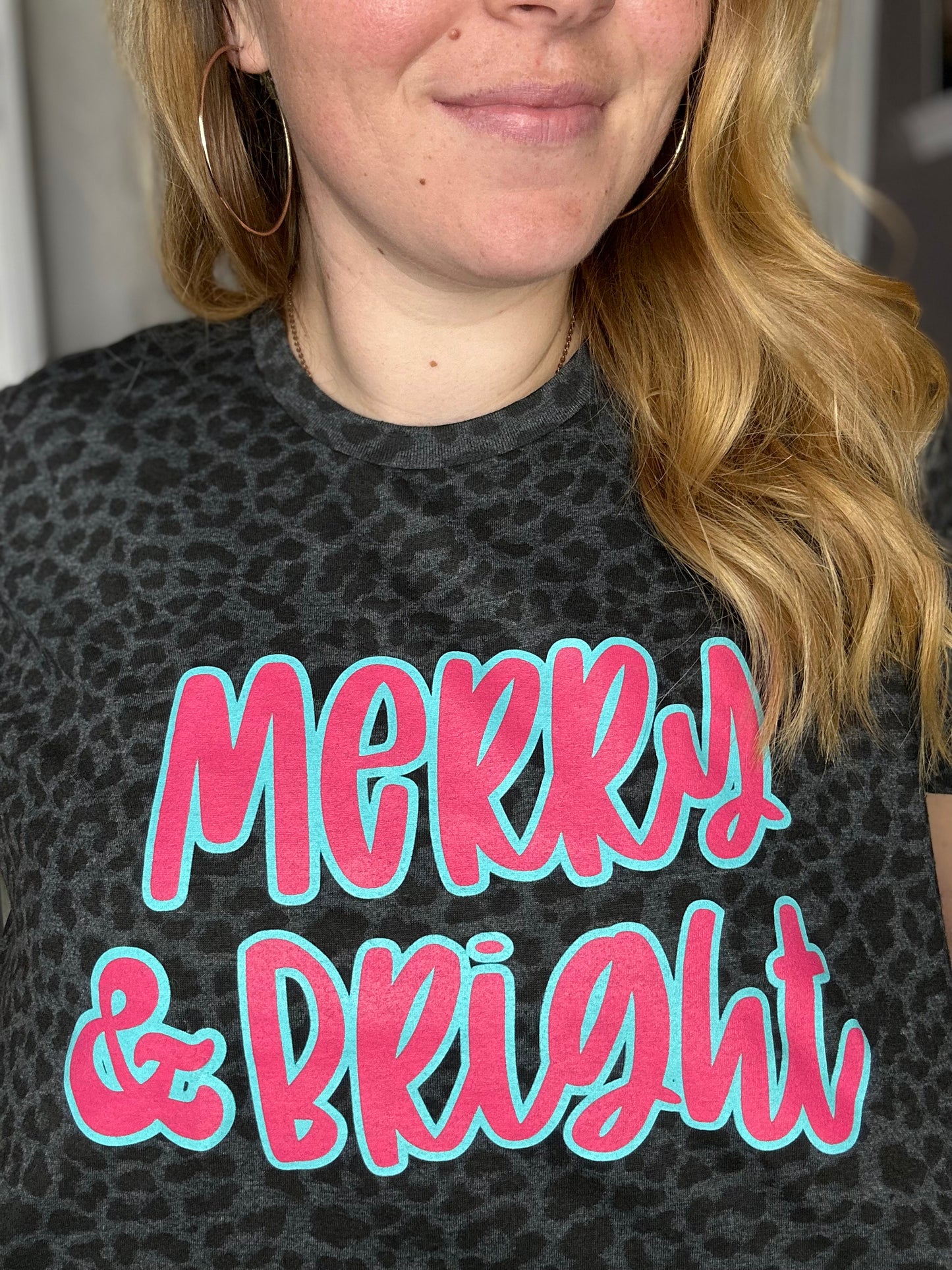 Merry and Bright Leopard Tee