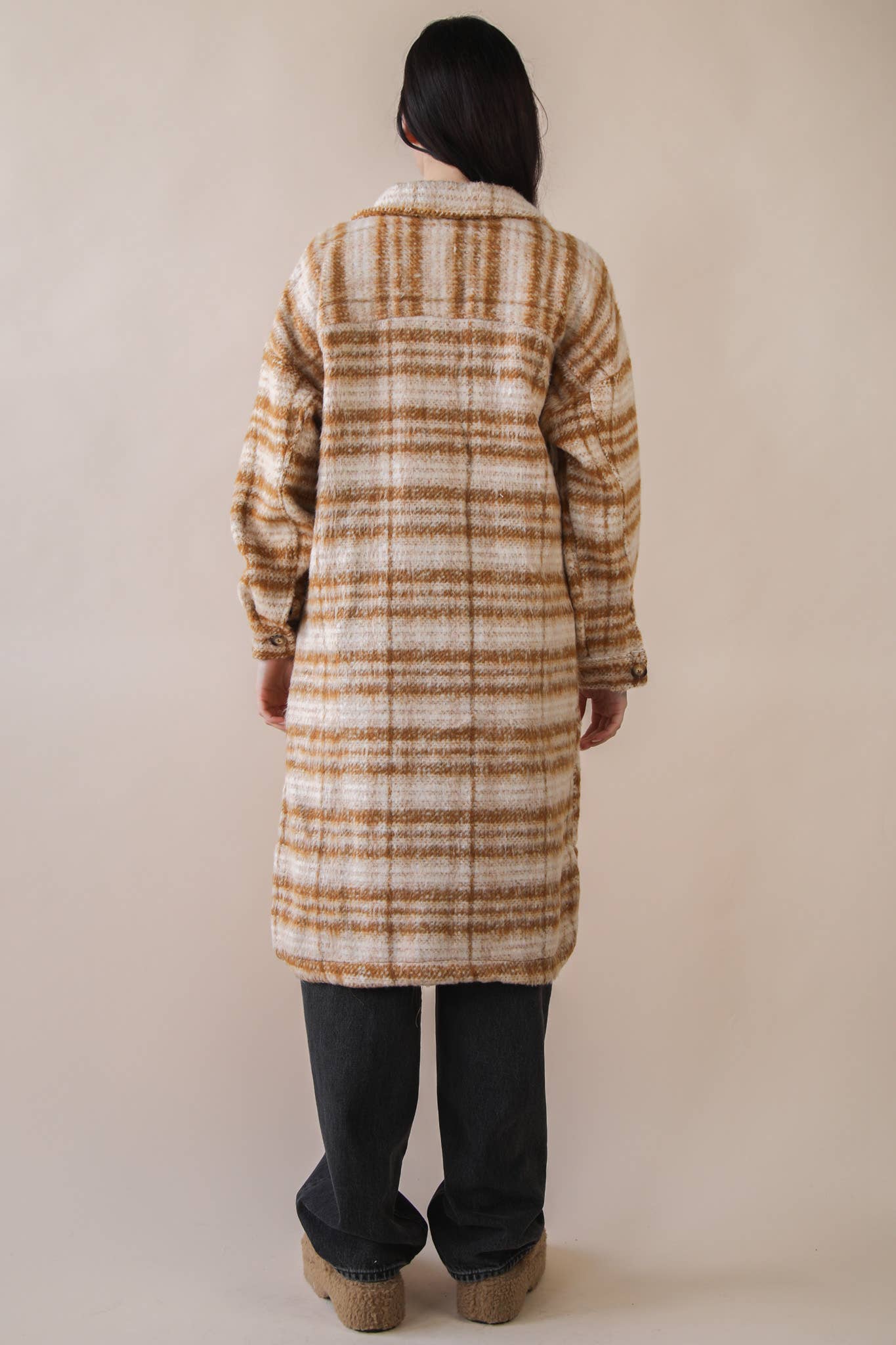 Aztec & Plaid Printed Shacket Jacket Coat