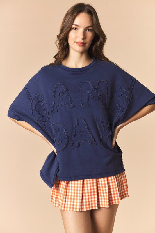 Game Day Patch Monochrome
French Terry Top in Navy