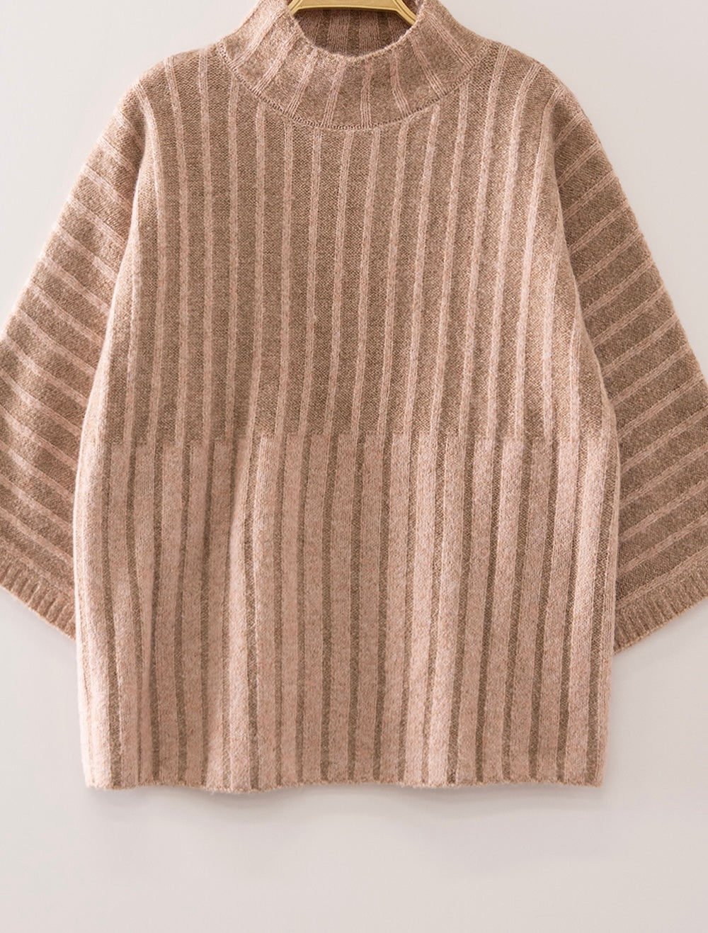 Ribbed Knit Mock Neck Sweater