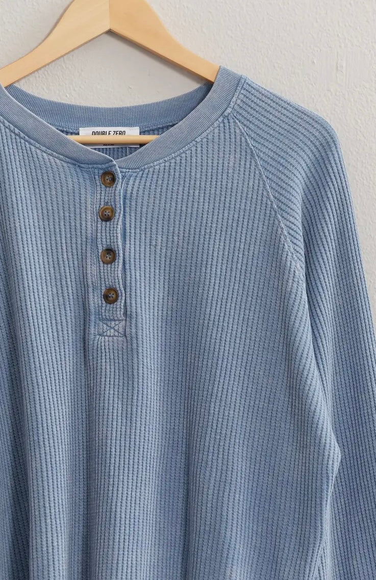 Henley Waffle Knit
Raglan Sleeve Top