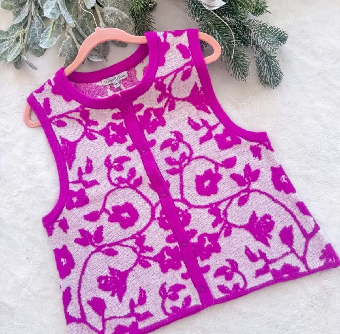 The Vivienne Floral Knit Vest