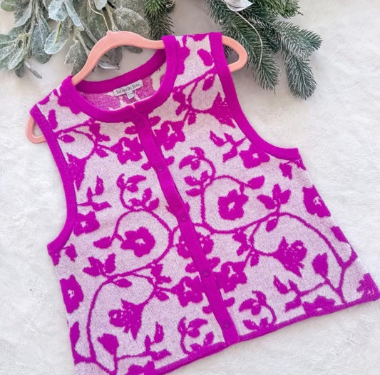 The Vivienne Floral Knit Vest