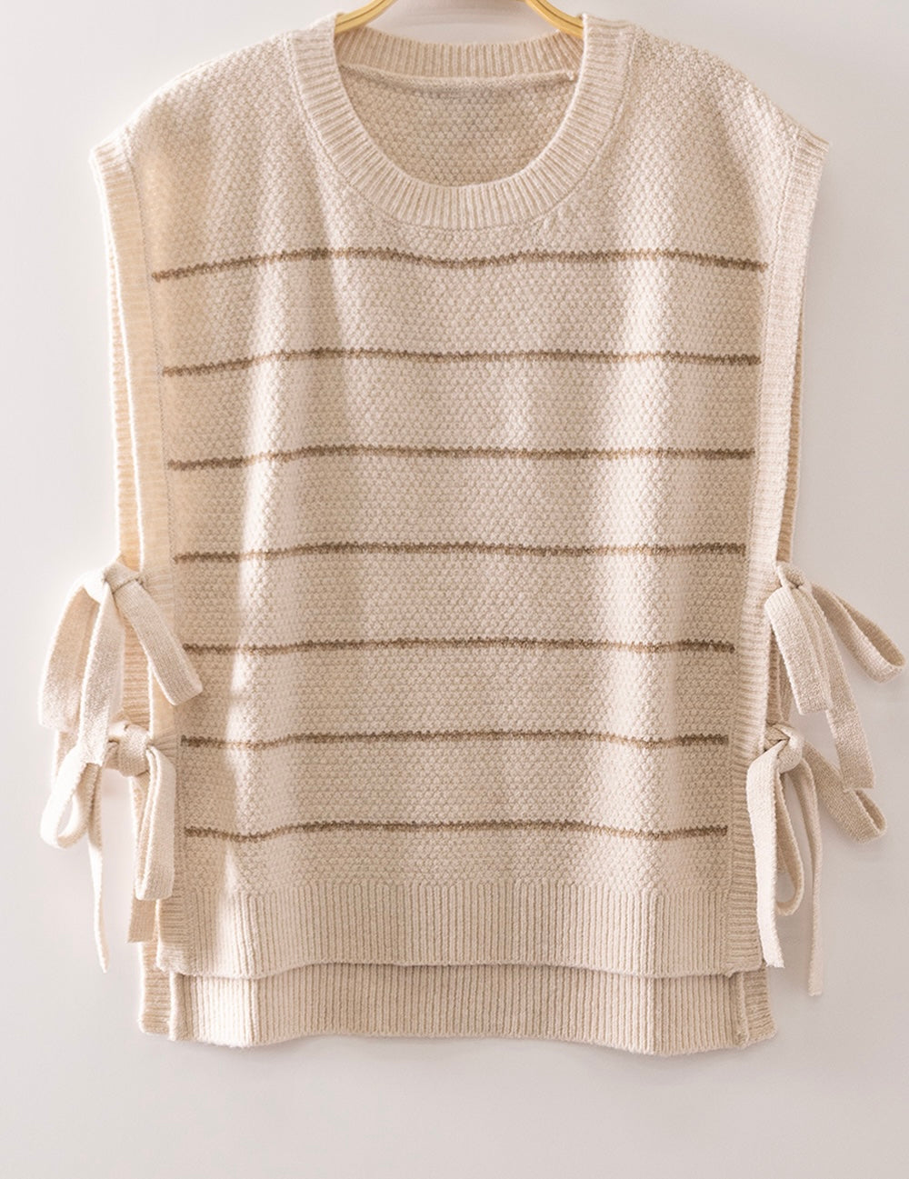 Striped Side Tie Knit Vest