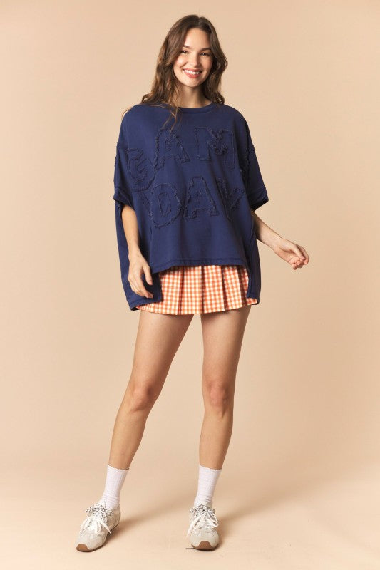 Game Day Patch Monochrome
French Terry Top in Navy