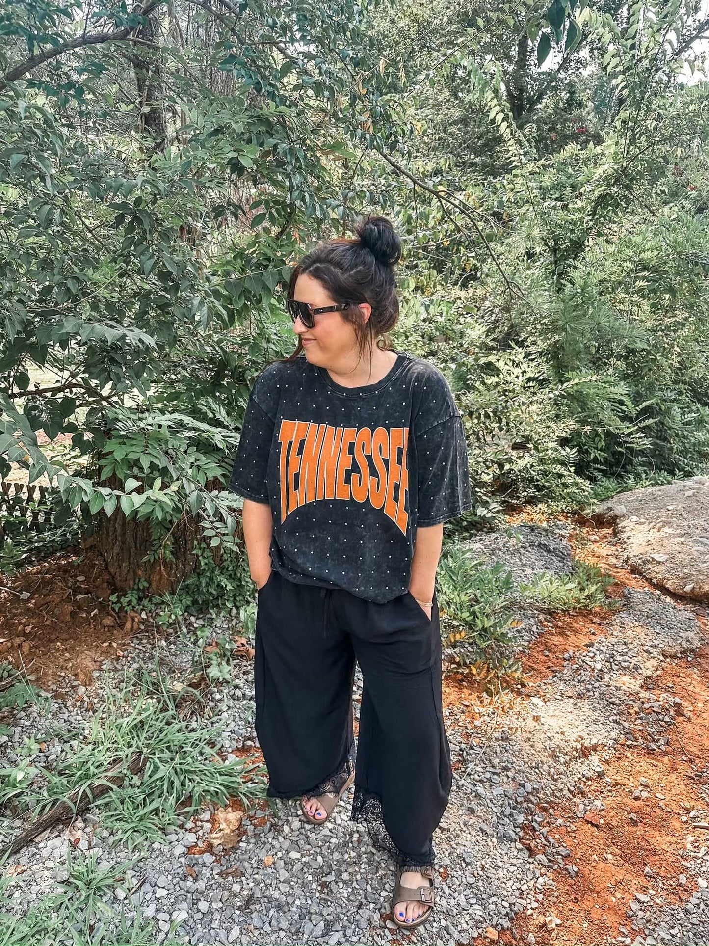 Tennessee Rhinestone Acid Wash Tee