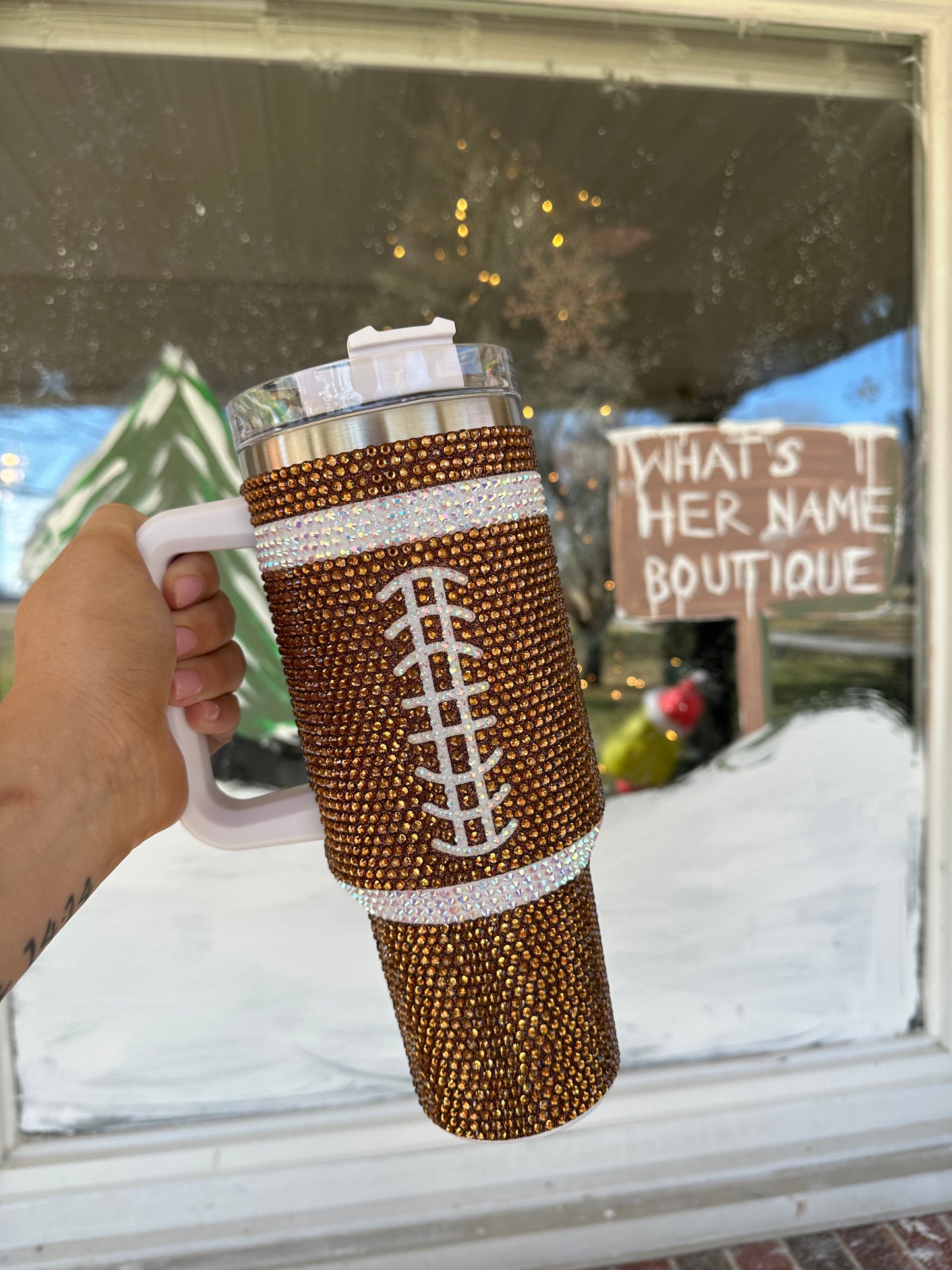 Rhinestone Football Cup