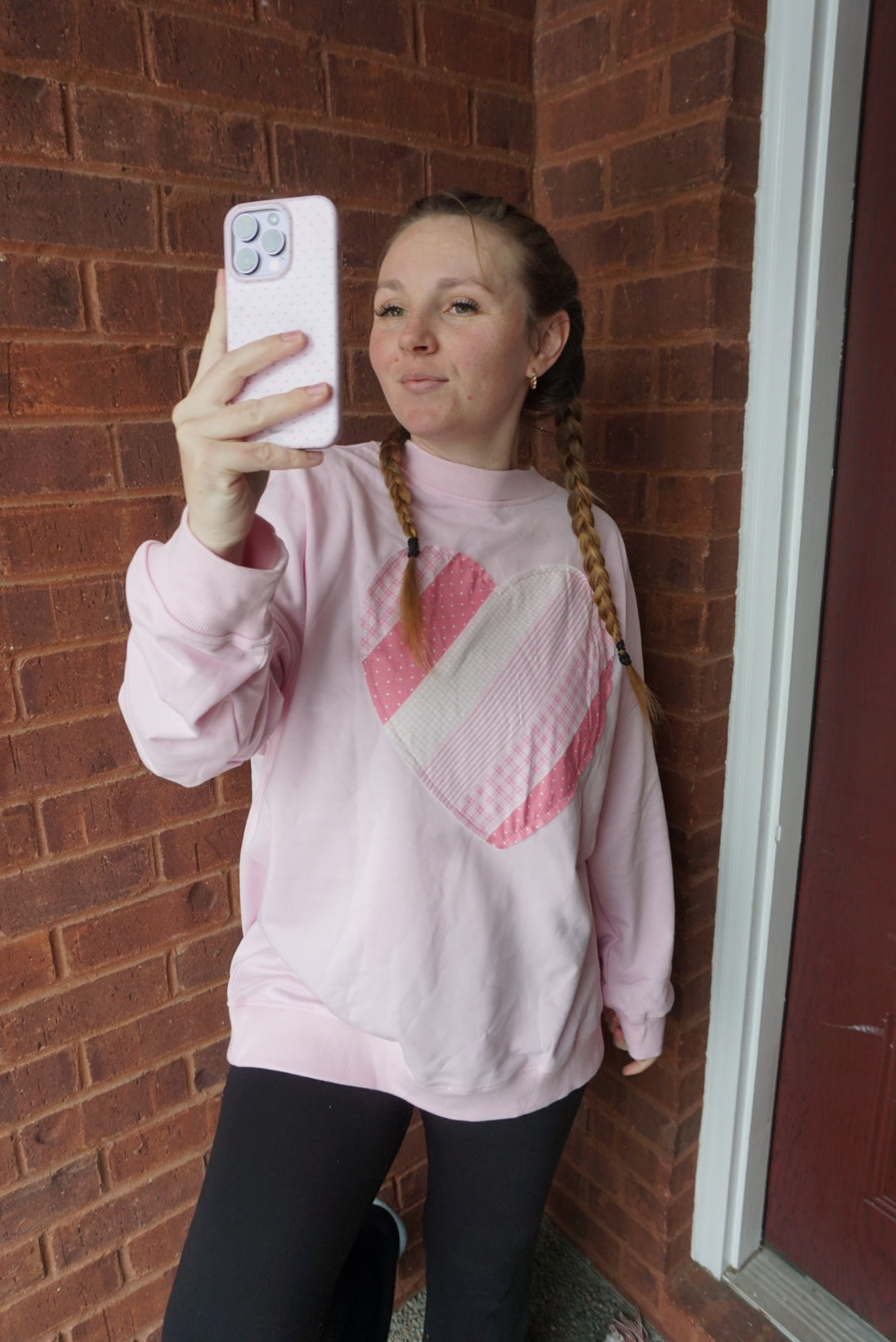 Mockneck Embroidered Heart