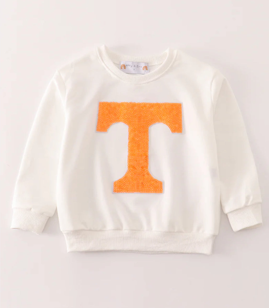 White Sequined Tennessee Lightweight Pullover