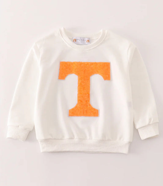 White Sequined Tennessee Lightweight Pullover