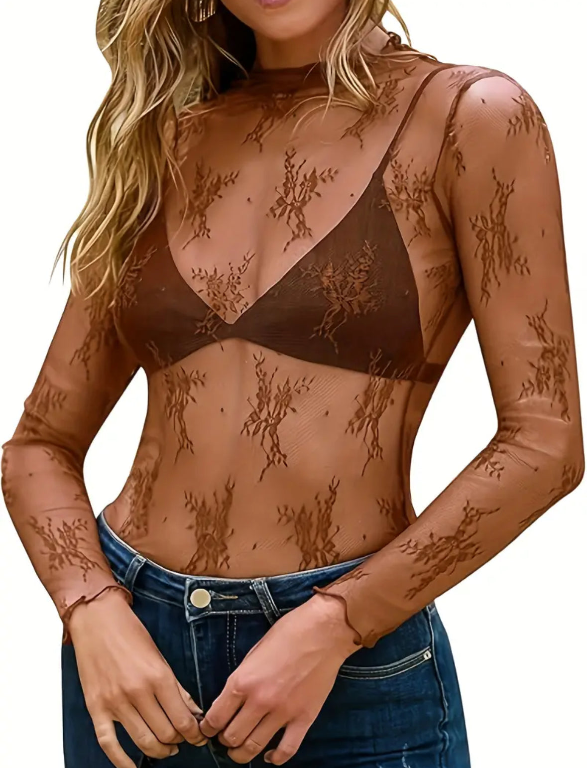 Lace Sheer Layering Top