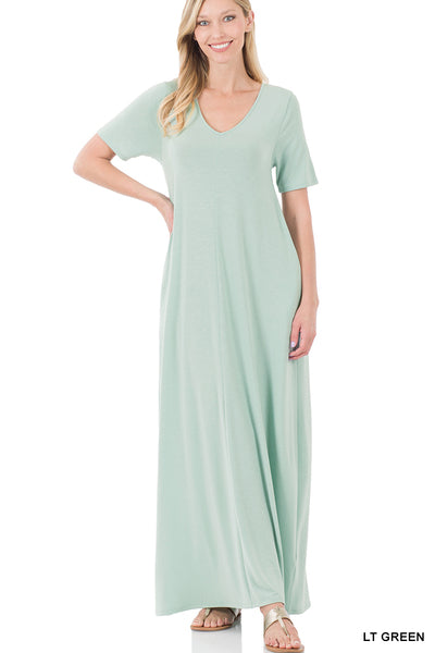 Short Sleeve Tee Shirt Maxi Dress