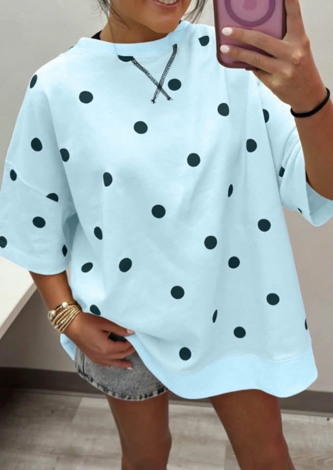 Everyday Polka Oversized Top