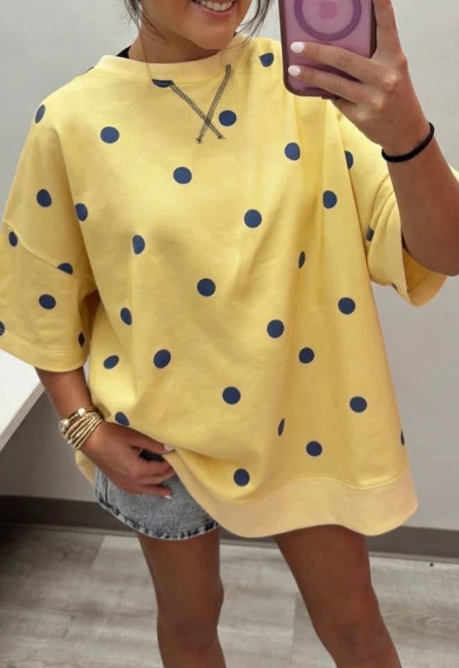 Everyday Polka Oversized Top