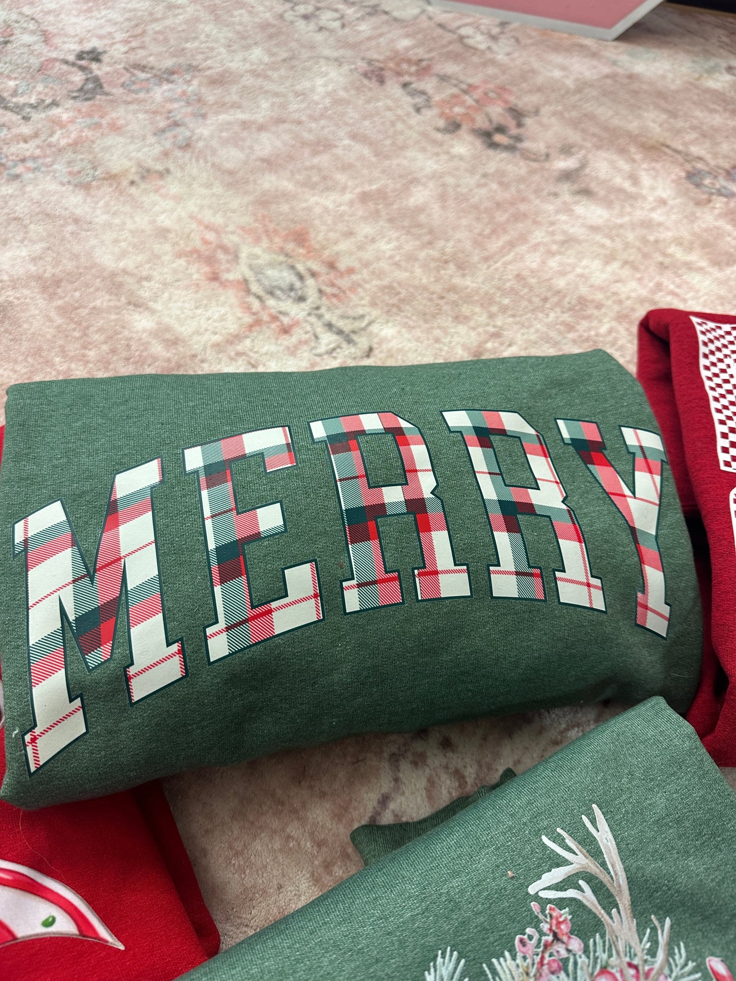 Plaid Merry Crewneck