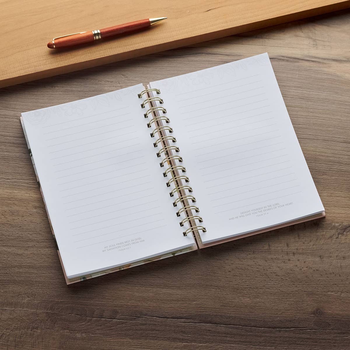 Journal Wirebound Beige Floral Good Work in You Phil. 1:6