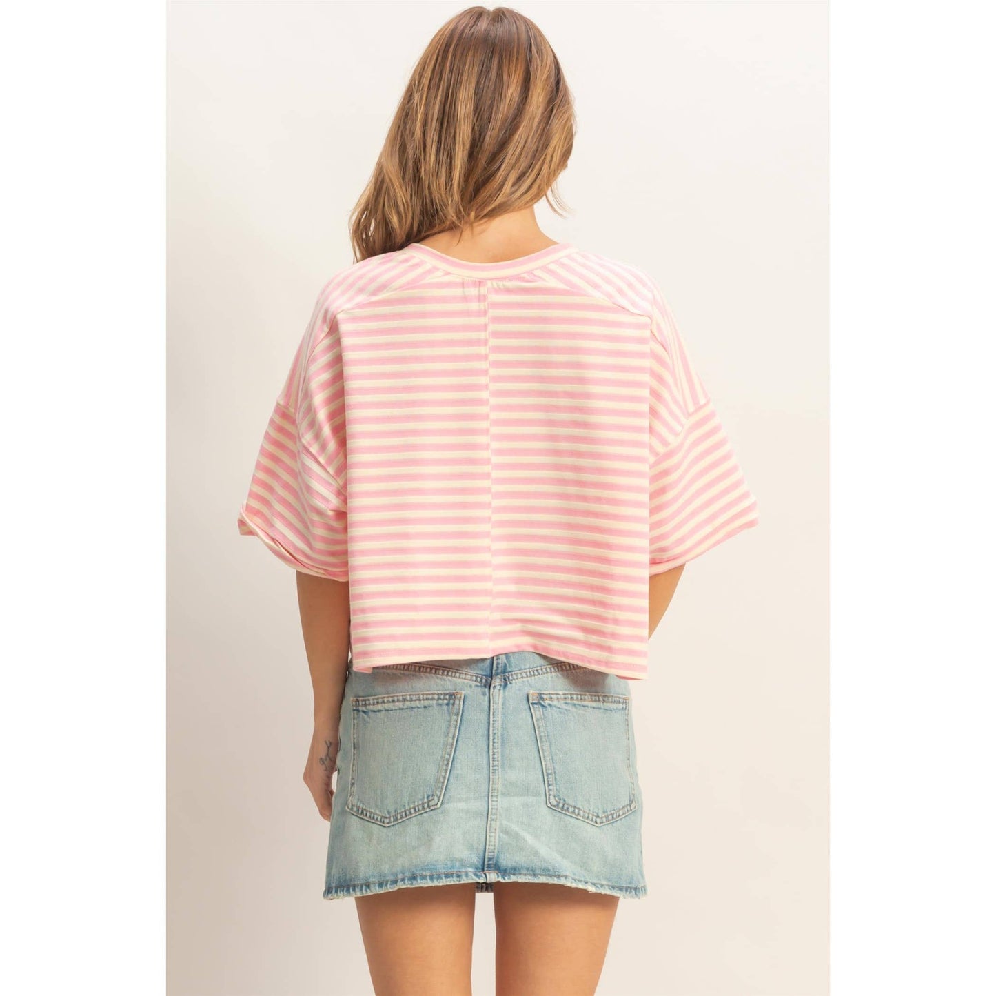Striped Button-Up Tee