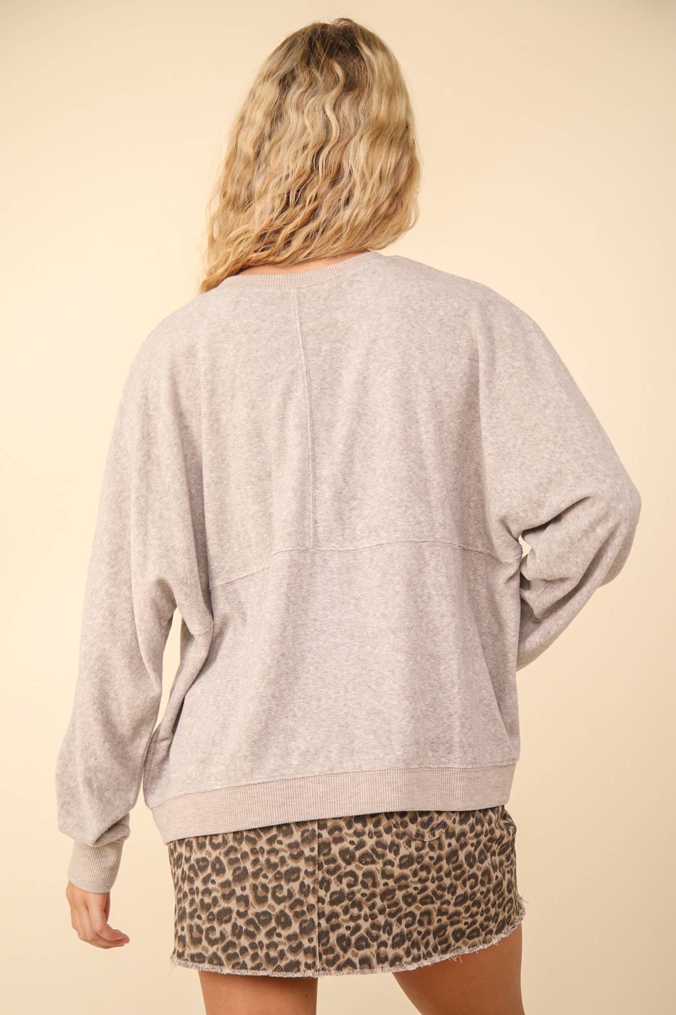 Oversized Comfy Soft Contrast Knit Top