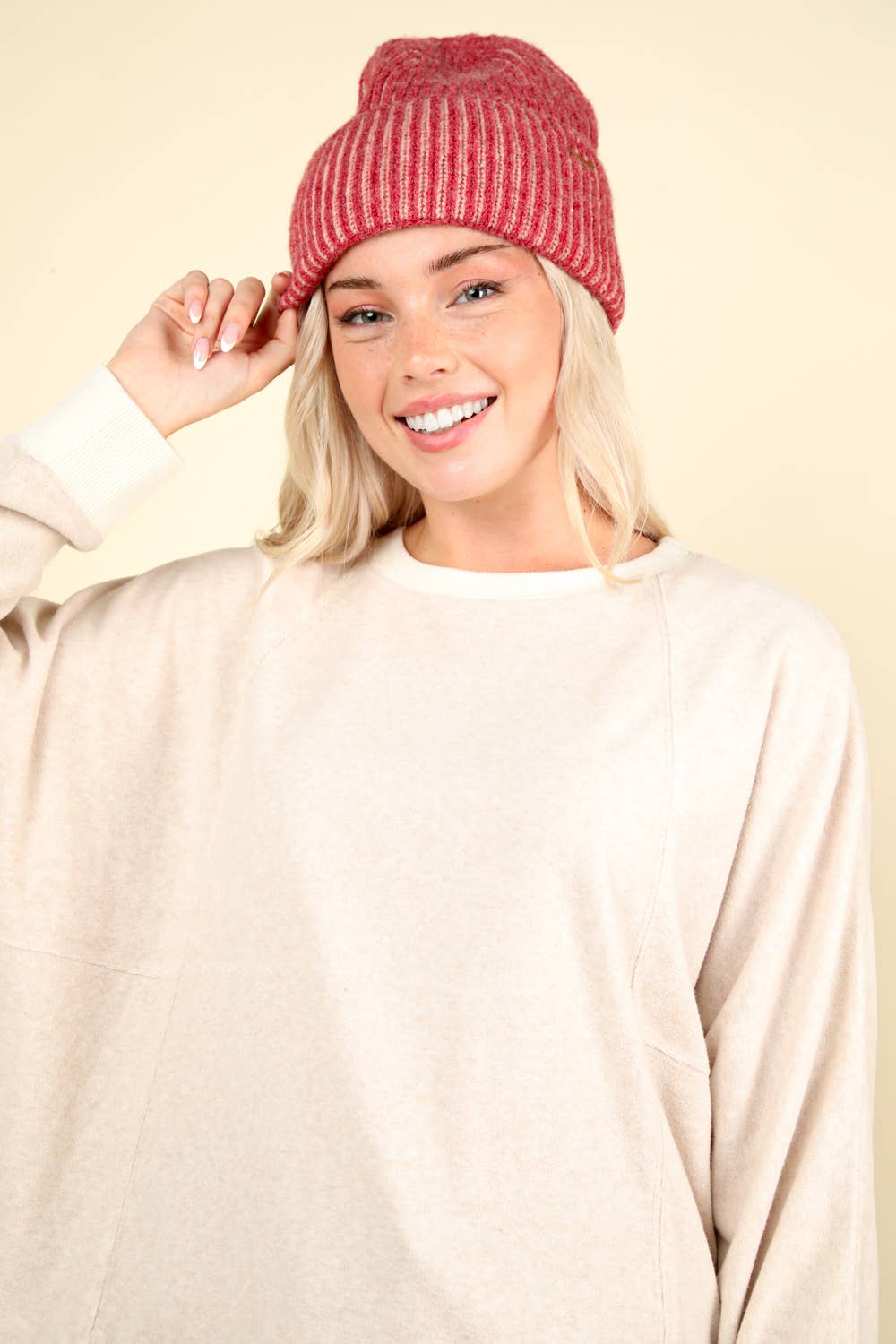 Oversized Comfy Soft Contrast Knit Top