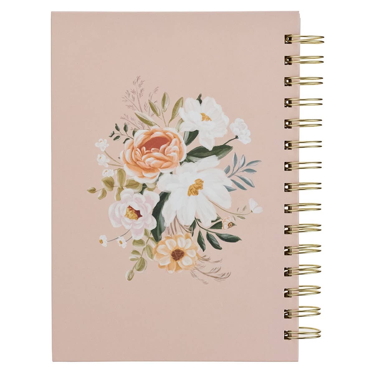 Journal Wirebound Beige Floral Good Work in You Phil. 1:6