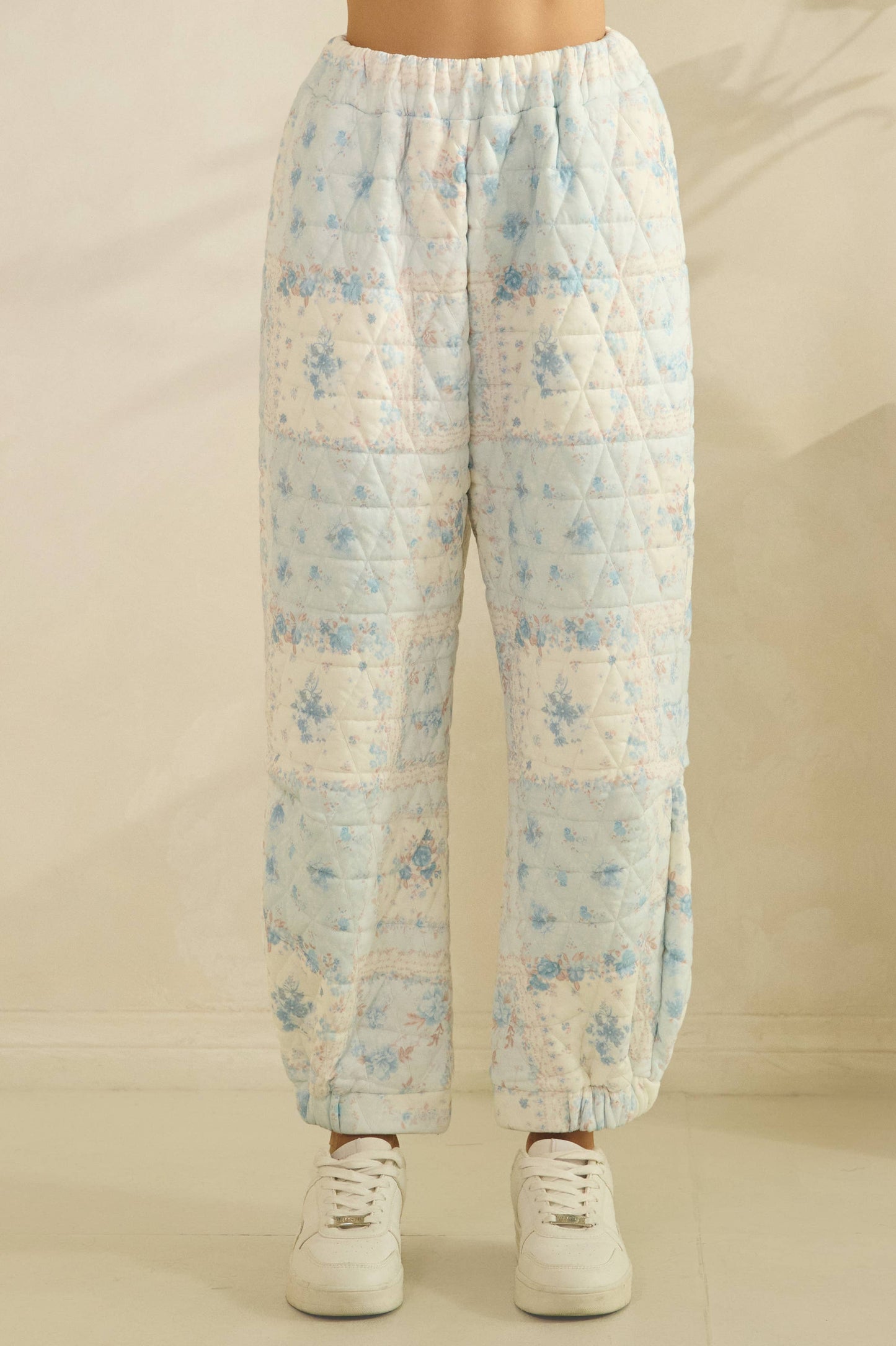 Floral textured lounge pants